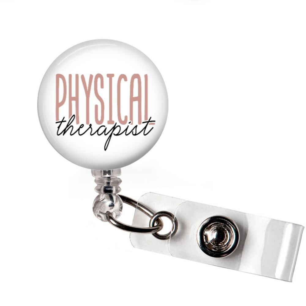Badge Reel PT Physical Therapist Retractable ID Name Holder